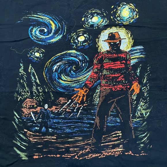 Shirts | Van Gogh Starry Night Nightmare On Elm St Freddy Krueger Jason Voorhees | Poshmark